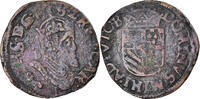 Spanische Niederlande Liard Münze, Philippe II, Arras, S+, Kupfer -