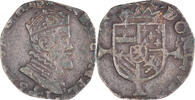 Spanische Niederlande Maille Münze, Philippe II, Bruges, S+, Kupfer -