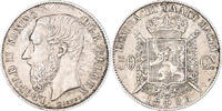 50 Centimes 1886 Brussels Belgien Münze, Leopold II, Brussels, SS+, Silber, KM:27 SS+