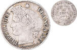 Frankreich 20 Centimes Münze, Cérès, Bordeaux, S+, Silber, KM:758.3 -