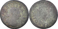 Frankreich Double Tournois Münze, Louis XIII, S, Kupfer -