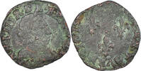 Frankreich Double Tournois Münze, Henri III, S, Kupfer -