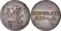 Deutsch Staaten 6 Pfennig, Sechser Münze, SCHWARZBURG-RUDOLSTADT, Ludwig Friedrich II, 6 Pfennig -