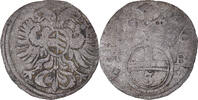 Deutsch Staaten 3 Pfennig Münze, SILESIA, Leopold I, Brieg, S+, Silber -