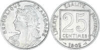 Frankreich 25 Centimes Münze, Patey, Paris, SS, Nickel, KM:855 -