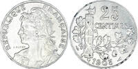 Frankreich 25 Centimes Münze, Patey, SS, Nickel, KM:856, Gadoury:364 -