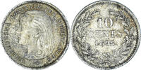 Niederlande 10 Cents Münze, Wilhelmina I, Utrecht, SS, Silber, KM:116 -