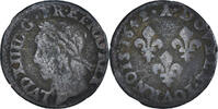 Frankreich Double Tournois Münze, Louis XIII, Paris, S, Kupfer -