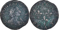 Frankreich Double Tournois Münze, Louis XIII, S, Kupfer, Gadoury:11 -