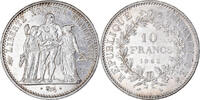 Frankreich 10 Francs Münze, Hercule, Paris, SS+, Silber, KM:932 -
