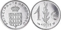 Monaco Centime Münze, Rainier III, BU, UNZ, Stainless Steel, KM:155 -