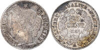 Frankreich 20 Centimes Münze, Cérès, Paris, S+, Silber, KM:758.1 -