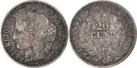 Frankreich 20 Centimes Münze, Cérès, Paris, S+, Silber, KM:758.1 -