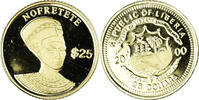 Liberia 25 Dollars Münze, Toutankhamon, American Mint, STGL, Gold -