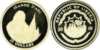 Liberia 25 Dollars Münze, Jeanne d'Arc, American Mint, STGL, Gold -
