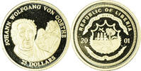 Liberia 25 Dollars Münze, Goethe, American Mint, STGL, Gold -