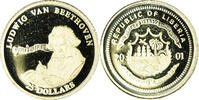 Liberia 25 Dollars Münze, Beethoven, American Mint, STGL, Gold -