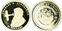 Liberia 25 Dollars Münze, Charles A. Lindbergh, American Mint, STGL -