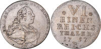 Deutsch Staaten 1/6 Thaler Münze, BRANDENBURG-BAYREUTH, Friedrich, SS+ -