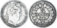 Frankreich 1/4 Franc Münze, Louis-Philippe I, Bordeaux, S+, Silber -