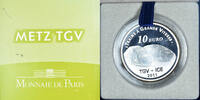 Frankreich 10 Euro gare de Metz TGV, Monnaie de Paris, BE, STGL, Silber -