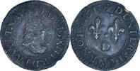 Frankreich Denier Tournois Münze, Louis XIII, Lyon, S, Kupfer, CGKL:362 -