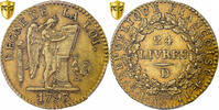 Frankreich 24 livres Convention Lyon, Pedigree, Gold, PCGS -