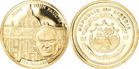 Liberia 10 Dollars Jean-Paul II, American Mint, PP, Gold plated, STGL -