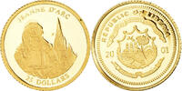 Liberia 25 Dollars Münze, Jeanne d'Arc, American Mint, Proof, STGL -