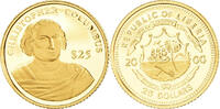 Liberia 25 Dollars Münze, Christophe Colomb, American Mint, Proof -
