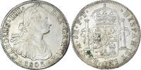 Spanien 8 Reales Münze, Charles IV, Mexico, FT, VZ, Silber, KM:109 -