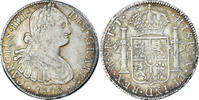 Spanien 8 Reales Münze, Charles IV, Mexico, FT, S+, Silber, KM:109 -