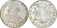 Spanien 8 Reales Münze, Charles IV, Lima, IJ, SS, Silber, KM:97 -