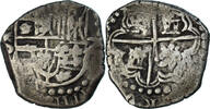 Spanien 2 Reales Münze, Philip IV, COB, S+, Silber -