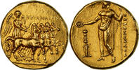 Stater 312-309 BC Cyrene Münze, Kyrenaica, Ophellas, Kyrene, VZ, Gold, BMC:123 (same