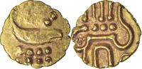 India Fanam Münze, VZ, Gold -