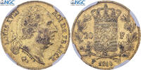Frankreich 20 Francs Louis XVIII, Lille, Gold, NGC, Gadoury:1028 -
