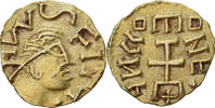 Frankreich Triens Münze, ANGLVS Moneyer, Quentovic, VZ, Gold -