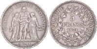 Frankreich 5 Francs Münze, Hercule, Paris, Camélinat, SS, Silber -