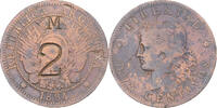 Argentinien 2 Centavos Münze, Buenos Aires, Countermark, S+, Kupfer -