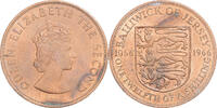 Jersey 1/12 Shilling Münze, Elizabeth II, Heaton, SS+, Kupfer -