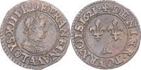 Frankreich Denier Tournois Münze, Louis XIII, Paris, SS+, Kupfer -