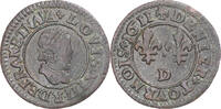 Frankreich Denier Tournois Münze, Louis XIII, Lyon, SS, Kupfer -
