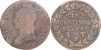 Frankreich 5 Centimes Münze, Dupré, Lille, S, Kupfer, Gadoury:126a -
