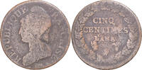 Frankreich 5 Centimes Münze, Dupré, Lille, S, Kupfer, Gadoury:126a -
