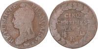 Frankreich 5 Centimes Münze, Dupré, Orléans, S, Kupfer, Gadoury:126 -