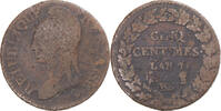 Frankreich 5 Centimes Münze, Dupré, Strasbourg, S, Kupfer, Gadoury:126 -