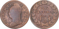 Frankreich 5 Centimes Münze, Dupré, Strasbourg, S, Kupfer -