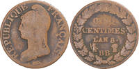 Frankreich 5 Centimes Münze, Dupré, Strasbourg, S, Kupfer -