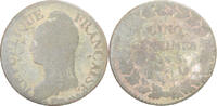 Frankreich 5 Centimes Münze, Dupré, SGE+, Kupfer, Gadoury:126 -